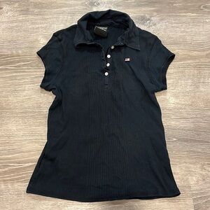 90’s Y2K Polo Jeans Company Ribbed Polo Shirt